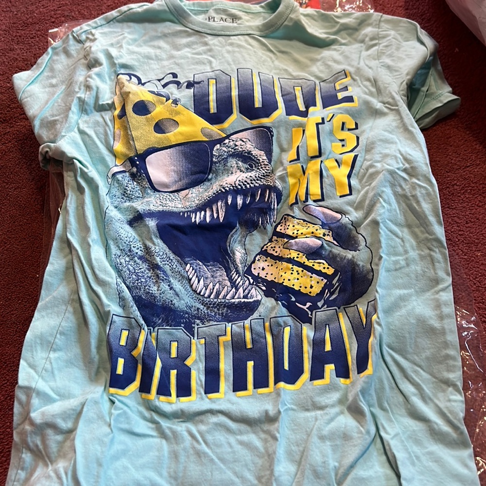 A boys short sleeve birthday shirt